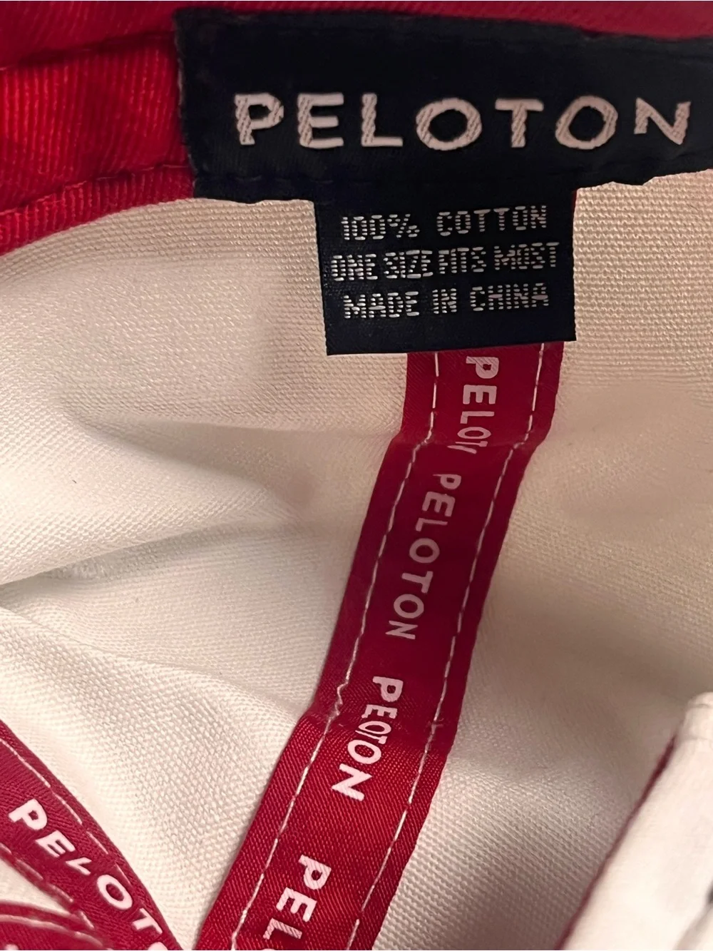 Peloton White Cap with Red Rose Embroidery
